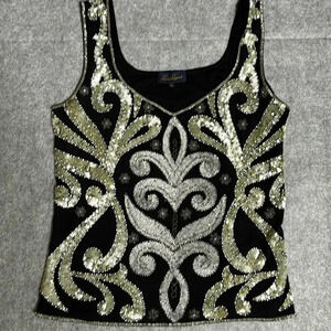 Luisa Spagnoli sequin large embellished top